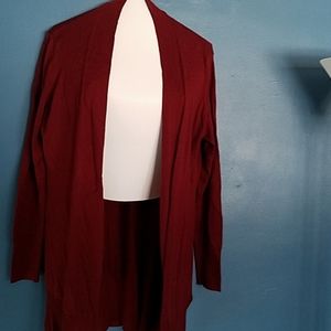 Sz L Ann Taylor  Maroon Cardigan